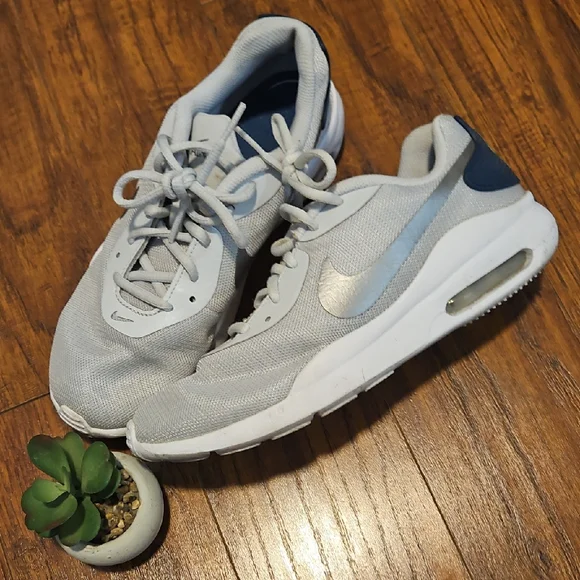 Nike Air Max Silver, Blue and White Sneakers - Picture 2 of 3